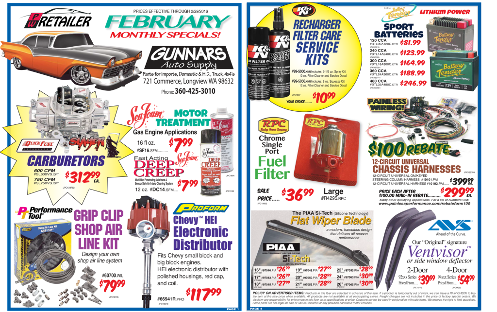 Come into Gunnars for your February auto sales